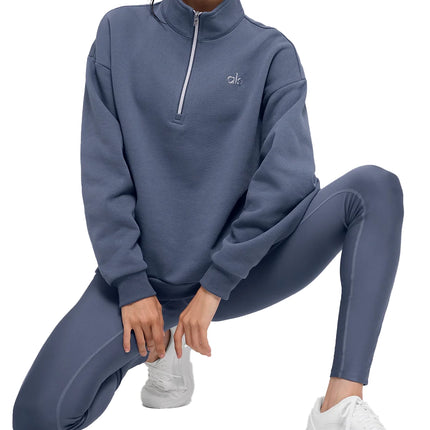 alo Women's Accolade 1/4 Zip Pullover Bluestone