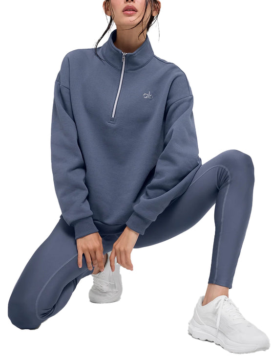 alo Women's Accolade 1/4 Zip Pullover Bluestone