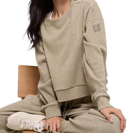 alo Women's Muse Crew Neck Pullover Gravel Heather