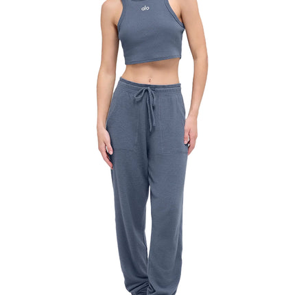 alo Women's Aspire Tank Bluestone/White