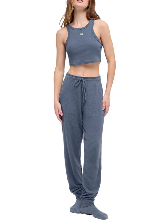 alo Women's Aspire Tank Bluestone/White