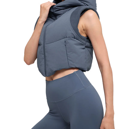 alo Women's Fast Lane Puffer Vest Bluestone