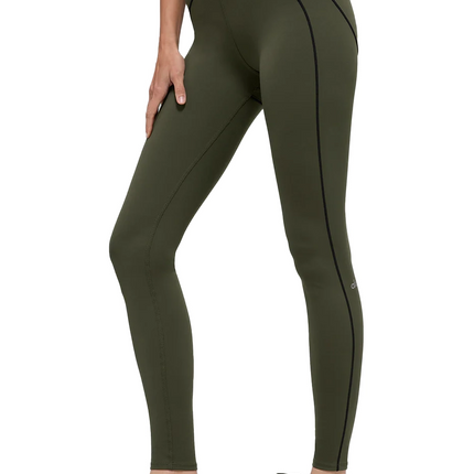 alo Women's Airbrush High-Waist Heart Throb Legging Green Olive/Black