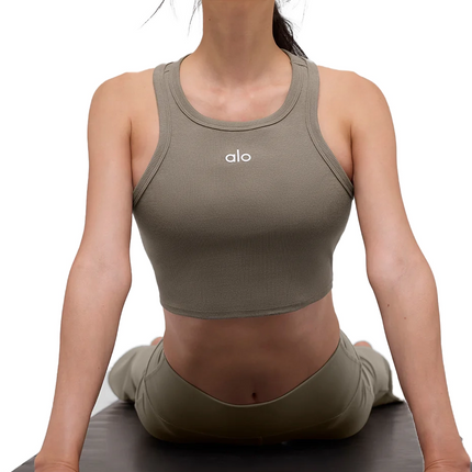 alo Women's Aspire Tank Light Cocoa/White