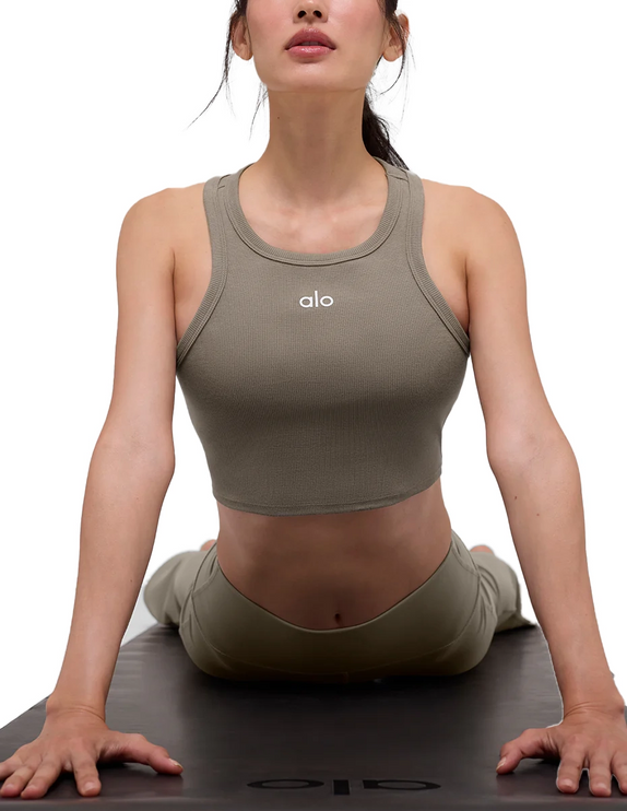 alo Women's Aspire Tank Light Cocoa/White