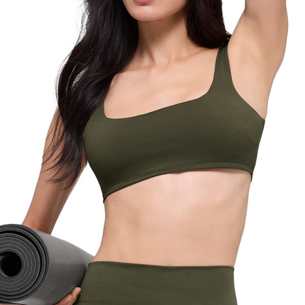 alo Women's Softsculpt Precision Bra Green Olive