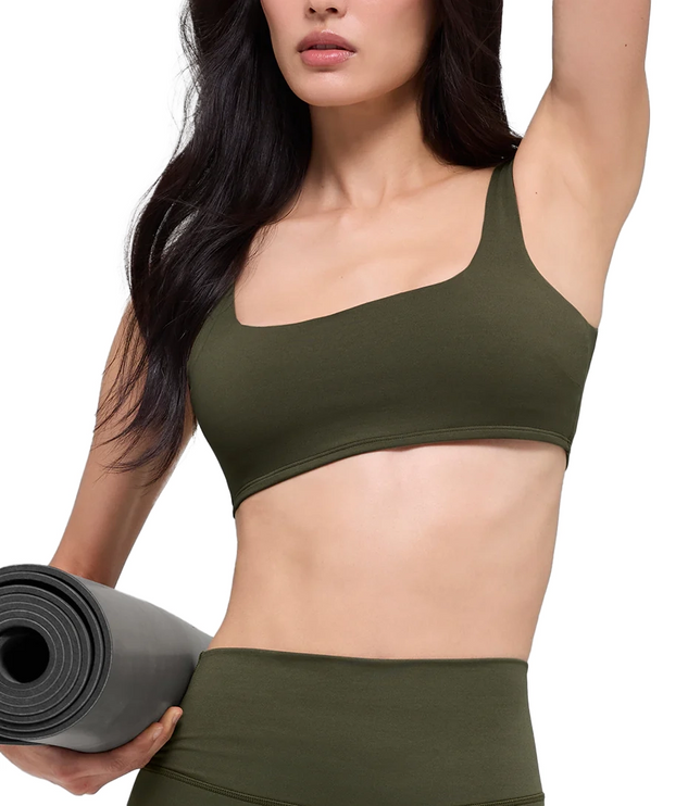 alo Women's Softsculpt Precision Bra Green Olive