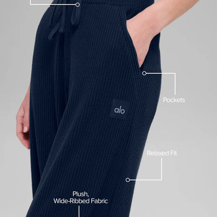 alo Women's Muse Wide Leg Pant Navy