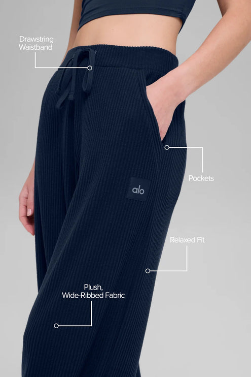 alo Women's Muse Wide Leg Pant Navy