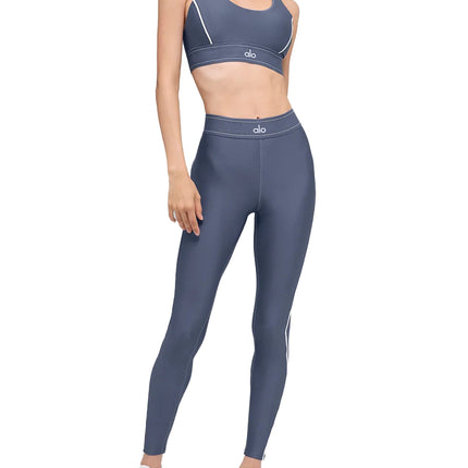 alo Women's Airlift High-Waist Suit Up Legging Bluestone/White