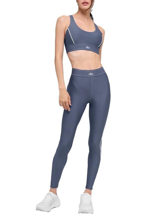 alo Women's Airlift High-Waist Suit Up Legging Bluestone/White