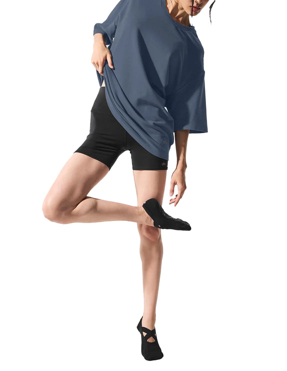 alo Women's Double Take Short Sleeve Bluestone