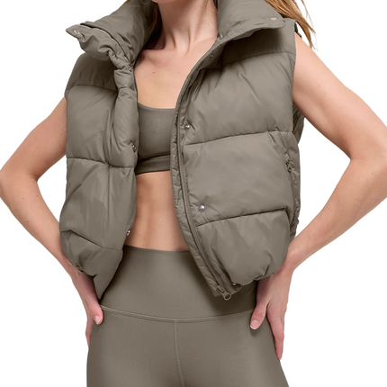 alo Women's Gold Rush Puffer Vest Light Cocoa