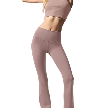 alo Women's Airbrush High-Waist 7/8 Bootcut Legging - Taupe