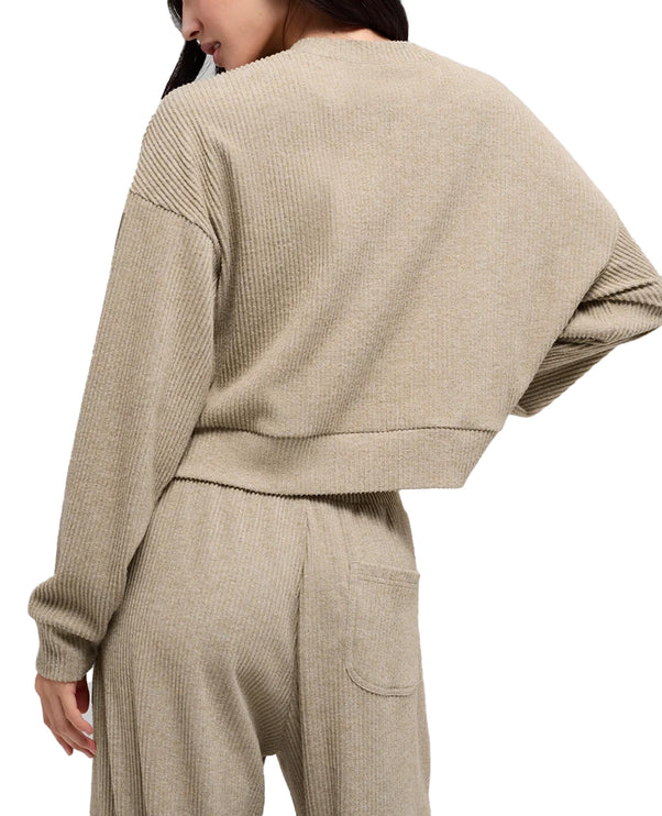 alo Women's Muse Crew Neck Pullover Gravel Heather
