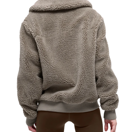 alo Women's Sherpa Downtown Jacket Light Cocoa