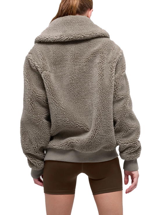 alo Women's Sherpa Downtown Jacket Light Cocoa