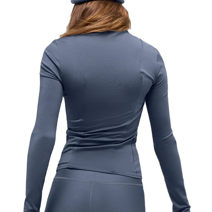 alo Women's Airlift Winter Warm Radiant Full-Zip Jacket Bluestone