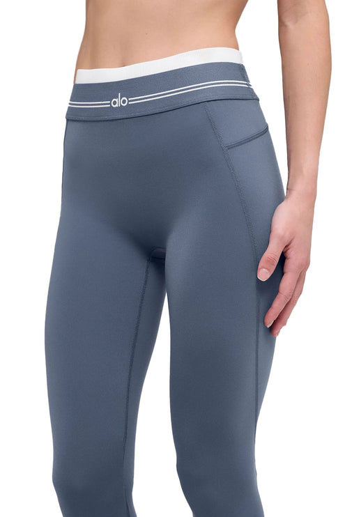 alo Women's Airbrush High-Waist 7/8 Better Together Legging Bluestone/White