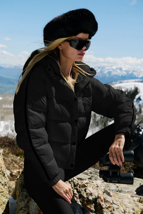alo Women's Aspen Love Puffer Jacket Black