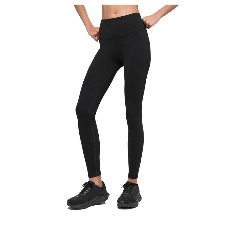 alo Women's Seamless High-Waist Two Tone Rib Legging Black