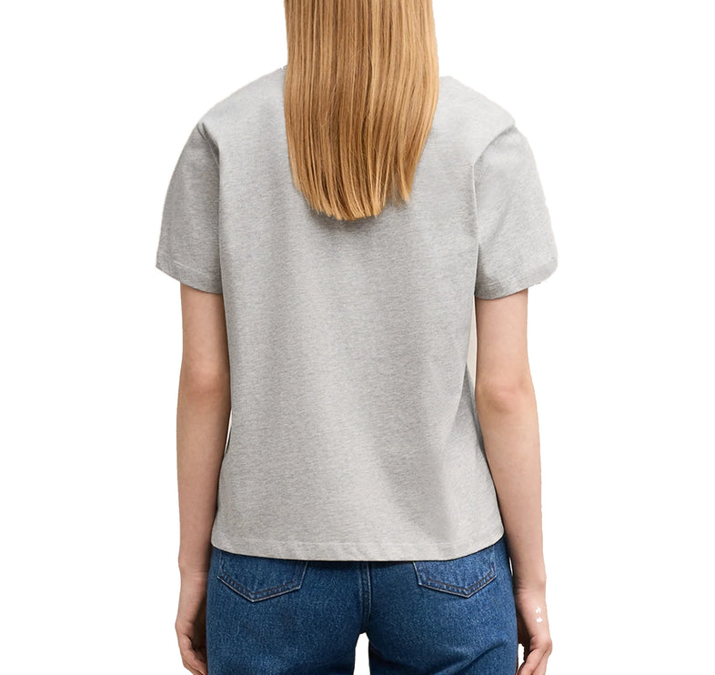 AMI Alexandre Mattiussi Unisex Ami de Coeur Small Logo T-Shirt Heather Grey - Hemen Kargoda