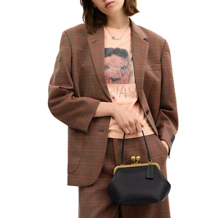 Coach Women's Kisslock Frame Bag 16 Brass/Black