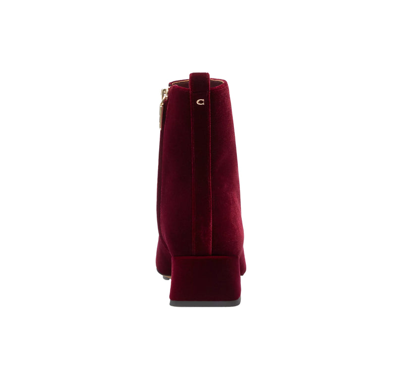Coach Women's  Block Heel Bootie Burgundy/Merlot