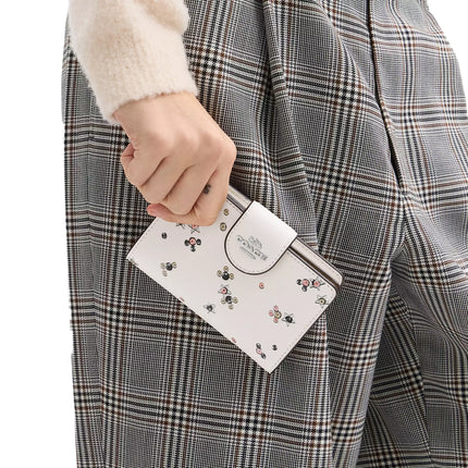 Coach Women's Medium Corner Zip Wallet With Star Print White/Silver