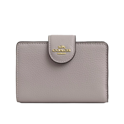 Coach Women's Medium Corner Zip Wallet Gold/Grey Birch