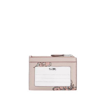 Coach Women's Mini Skinny Id Case With Butterfly Print Pink/Silver