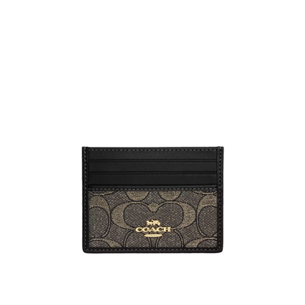 Coach Women's Slim Id Card Case Charcoal/Gold