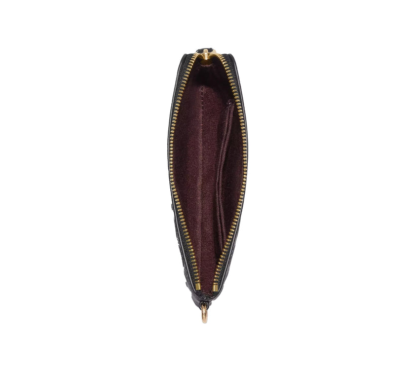 Coach Women's Boxed Corner Zip Wristlet In Signature Leather Gold/Black