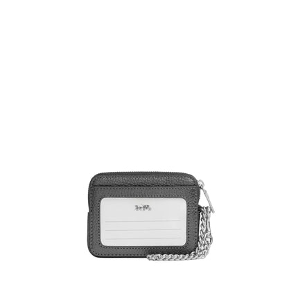 Coach Women's Zip Card Case Silver