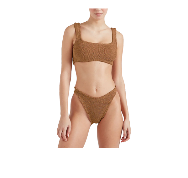 HUNZA G Women's Xandra Bikini Metallic Cocoa - Hemen Kargoda