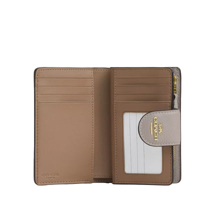 Coach Women's Medium Corner Zip Wallet Gold/Grey Birch
