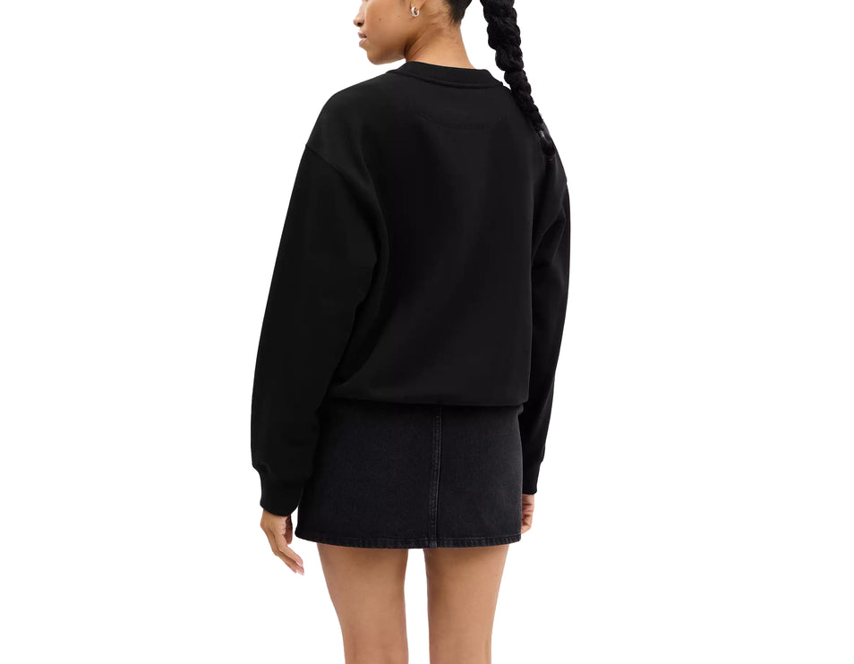 Coach Women's Leopard Sporty Boyfriend Crewneck Black