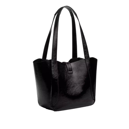 Coach Women's Hadley Turnlock Tote Bag Black/Silver