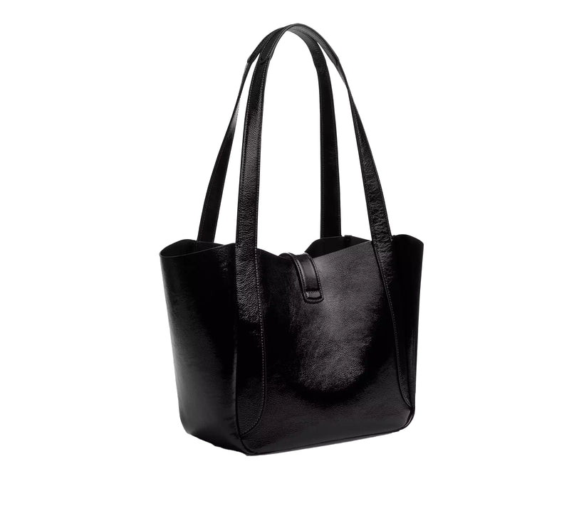 Coach Women's Hadley Turnlock Tote Bag Black/Silver