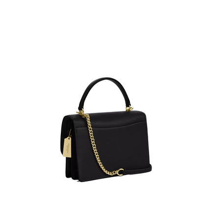 Coach Women's Klare Top Handle Bag In Signature Canvas Gold/Walnut/Black - Hemen Kargoda