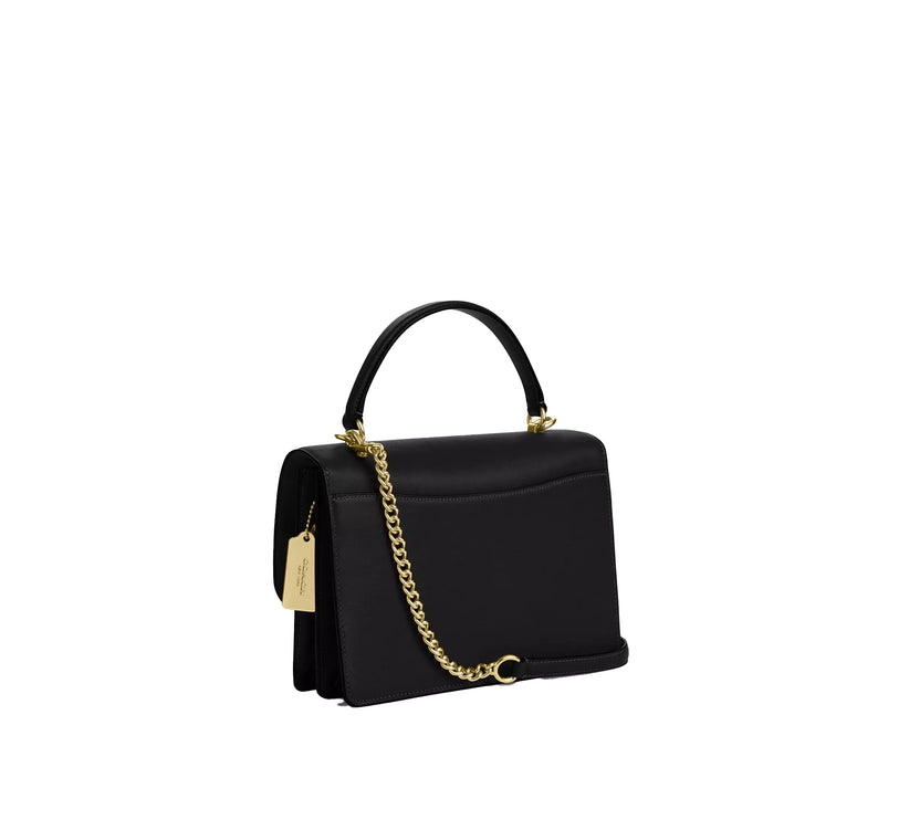 Coach Women's Klare Top Handle Bag In Signature Canvas Gold/Walnut/Black - Hemen Kargoda