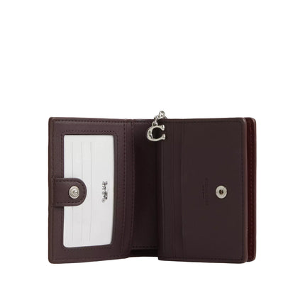 Coach Women's Boxed Snap Wallet And Picture Frame Bag Charm Smooth Leather/Silver