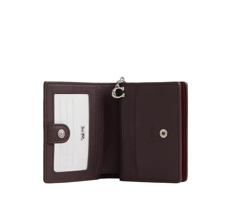 Coach Women's Boxed Snap Wallet And Picture Frame Bag Charm Smooth Leather/Silver