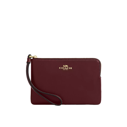 Coach Women's Corner Zip Wristlet Smooth Leather/Gold