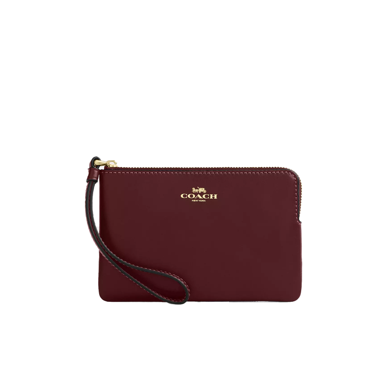 Coach Women's Corner Zip Wristlet Smooth Leather/Gold