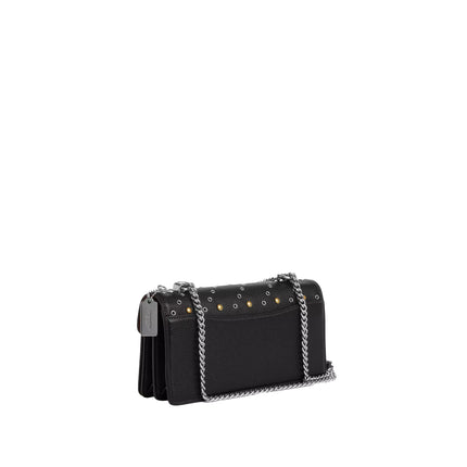 Coach Women's Klare Envelope Crossbody Bag With Rivets Black/Silver