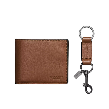 Coach Men's Boxed 3 In 1 Wallet Gift Set Dark Saddle - Hemen Kargoda