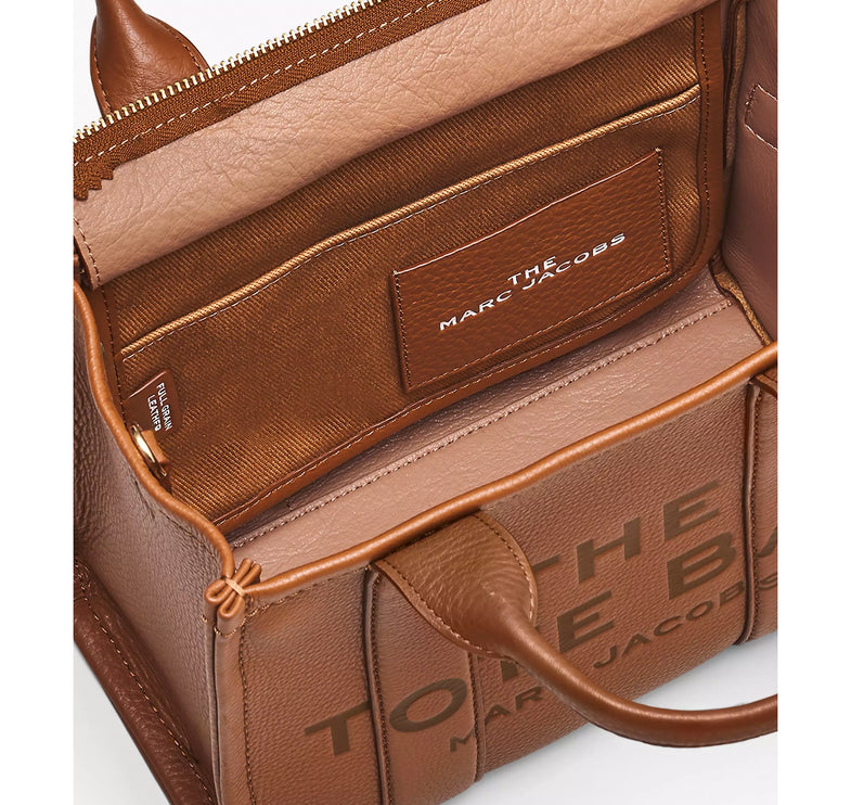 Marc Jacobs Women's The Leather Small Tote Bag Argan Oil - Hemen Kargoda