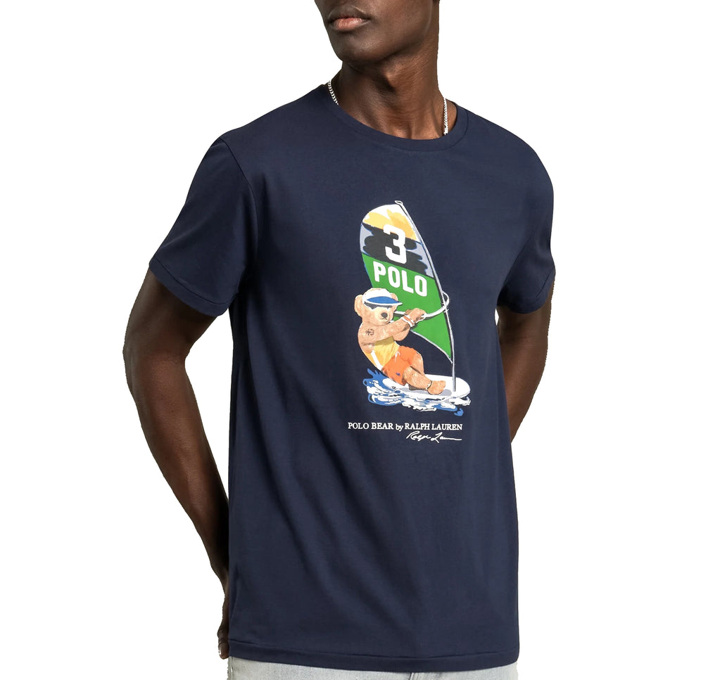 Polo Ralph Lauren Men's Surfing Polo Bear Tee Navy - Hemen Kargoda