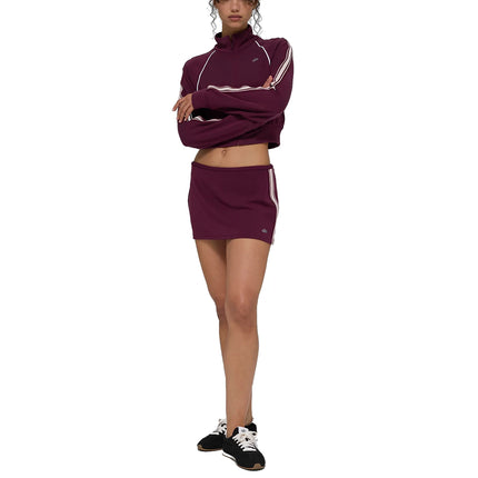 alo Women's Track Star Mini Skirt Burgundy
